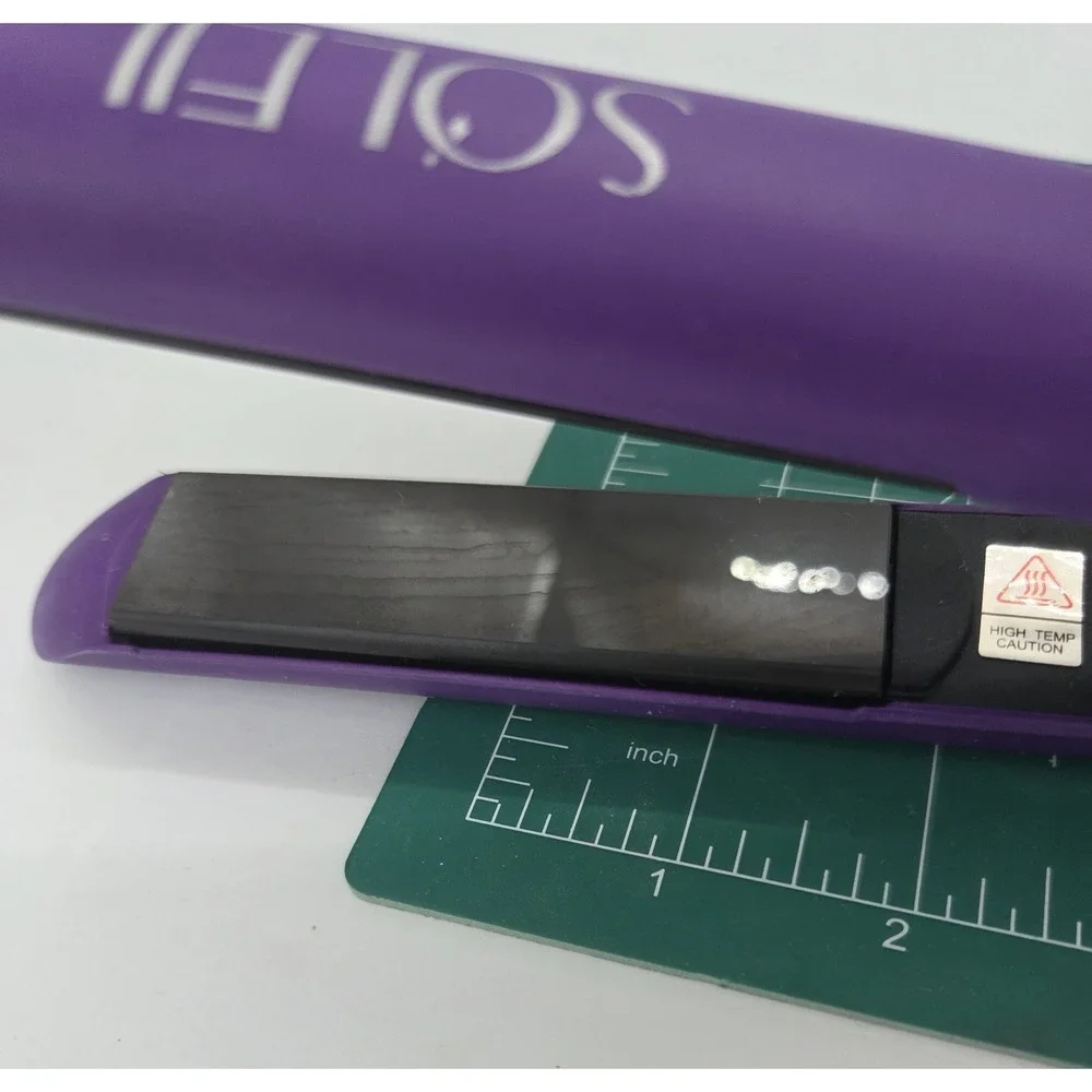 Soleil Professional Solid Ceramic Flat Iron Magnetized Plates Purple Pre-owned